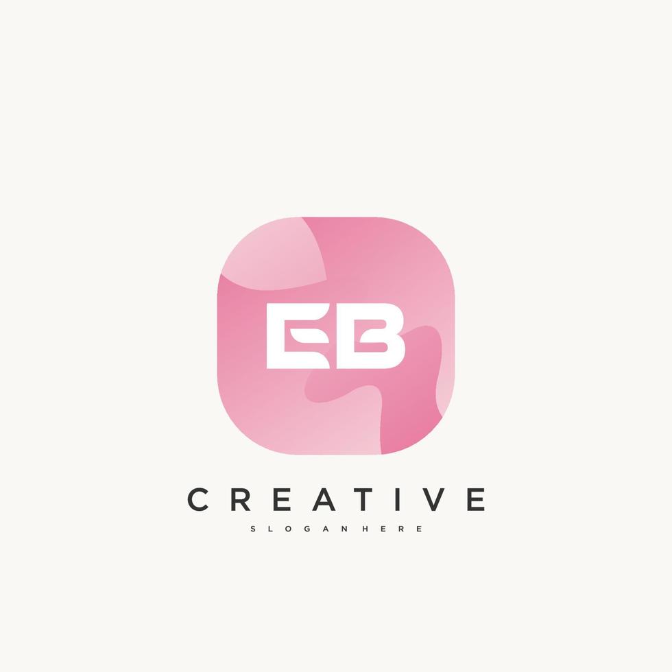 eb eerste brief logo icoon ontwerp sjabloon elementen met Golf kleurrijk vector