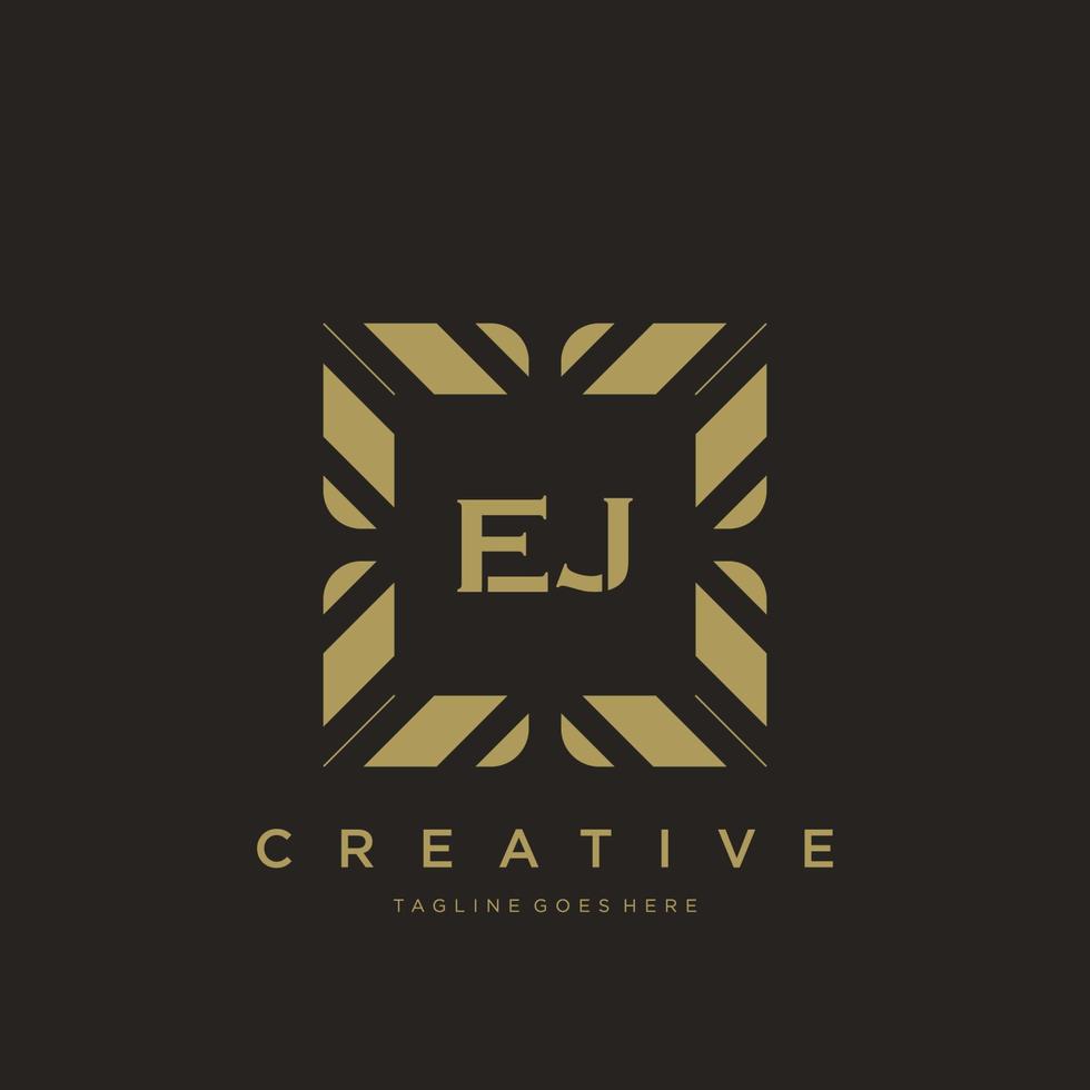 ej eerste brief luxe ornament monogram logo sjabloon vector