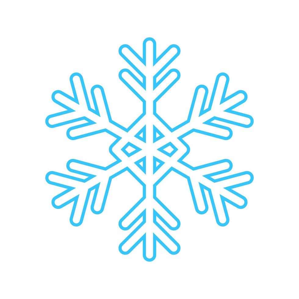gemakkelijk sneeuwvlok gemaakt van blauw lijnen. feestelijk decoratie voor nieuw jaar en kerstmis, symbool van winter, element voor ontwerp. vector illustratie