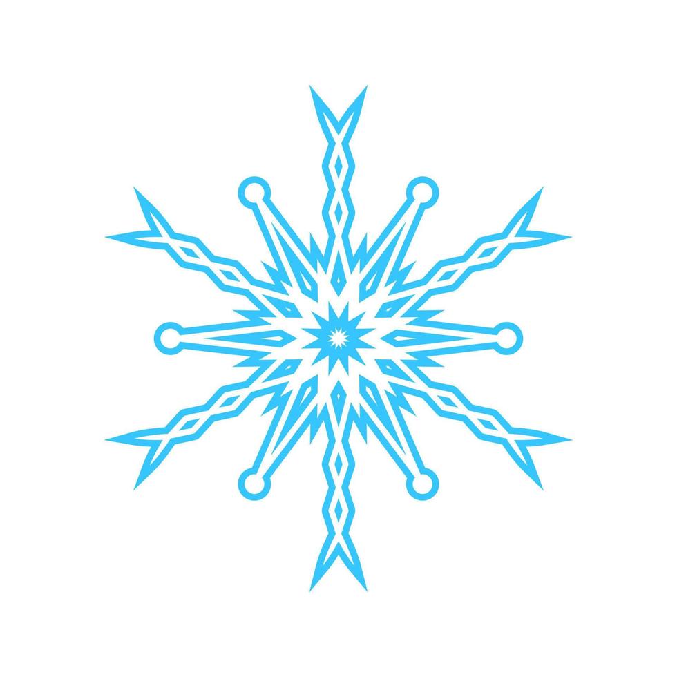 gemakkelijk sneeuwvlok gemaakt van blauw lijnen. feestelijk decoratie voor nieuw jaar en kerstmis, symbool van winter, element voor ontwerp. vector illustratie