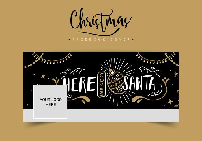 Kerstmis Facebook Cover vector