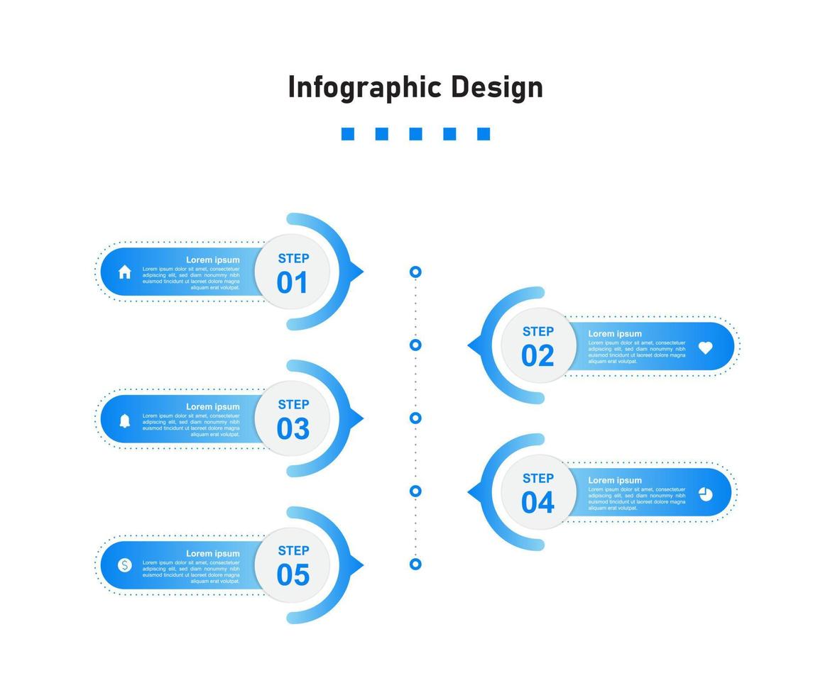 vijf stappen abstract bedrijf infographic sjabloon vector