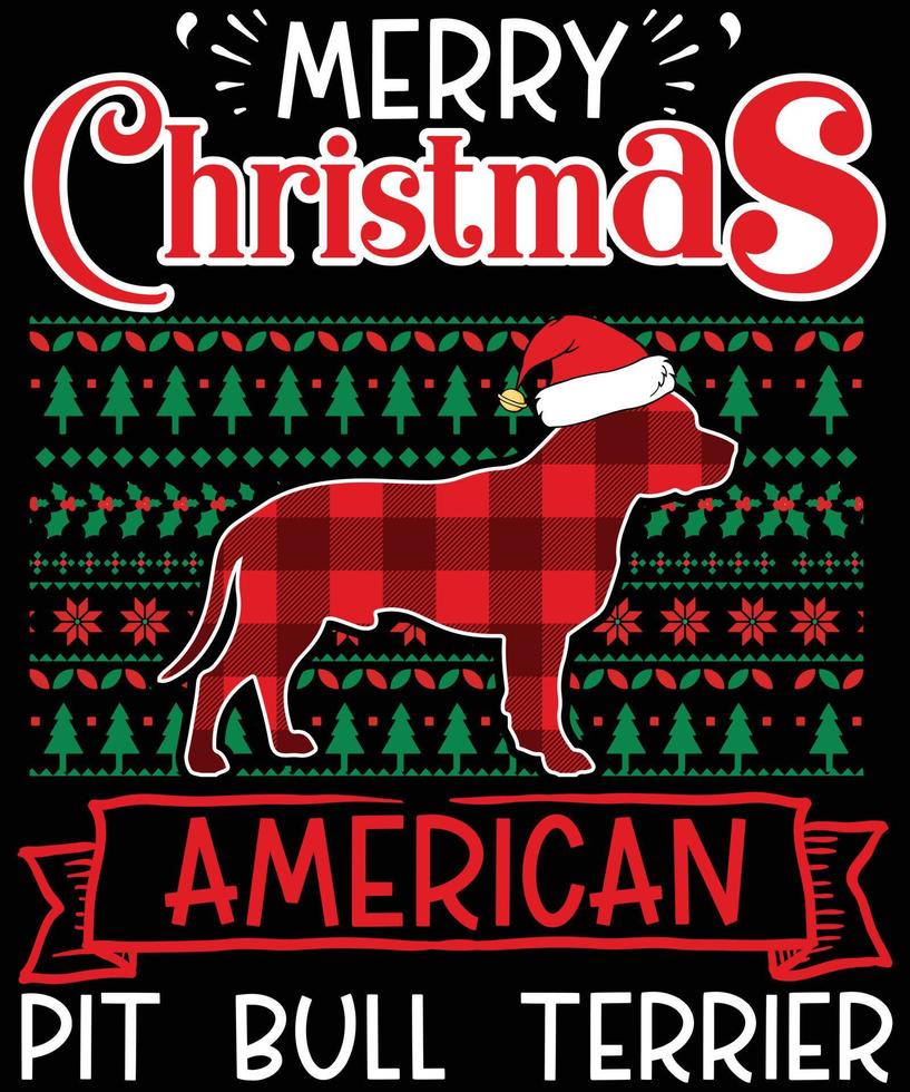vrolijk Kerstmis Amerikaans pit stier terriër typografie vector t-shirt ontwerpen voor de Kerstmis vakantie in de Verenigde Staten van Amerika zullen worden gehouden Aan december 25. Kerstmis hond, wijn bier minnaar ontwerp.