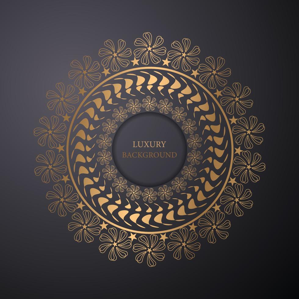 uitnodiging kaart Sjablonen met goud gevormde en Kristallen kleur luxe mandala achtergrond met gouden zijnbesk patroon Arabisch Islamitisch oosten- stijl. Ramadan stijl decoratief mandala, folder banier vector