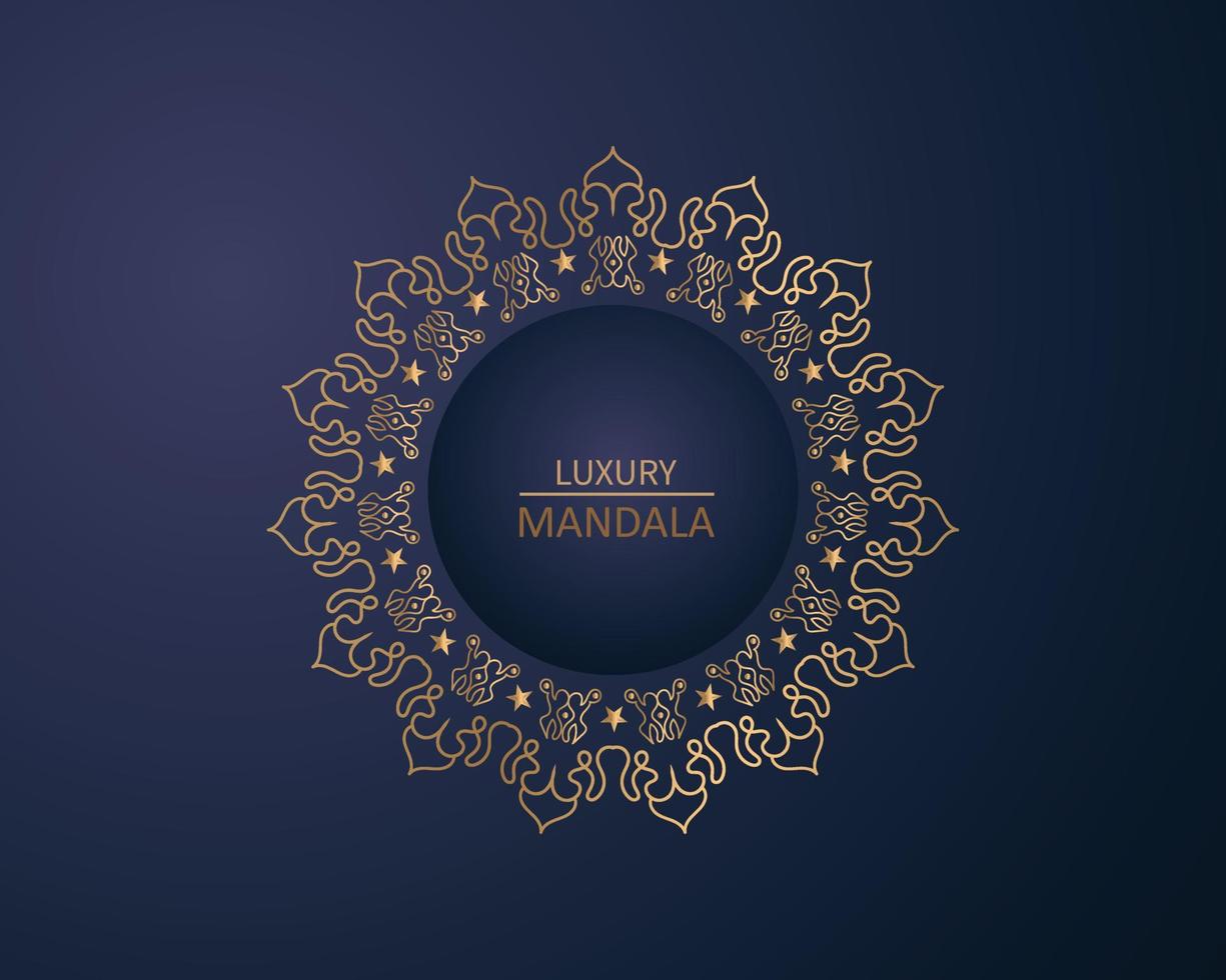 uitnodiging kaart Sjablonen met goud gevormde en Kristallen kleur luxe mandala achtergrond met gouden zijnbesk patroon Arabisch Islamitisch oosten- stijl. Ramadan stijl decoratief mandala, folder banier vector