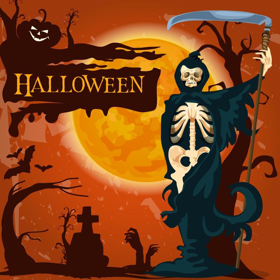 halloween vakantie dood vector verschrikking poster