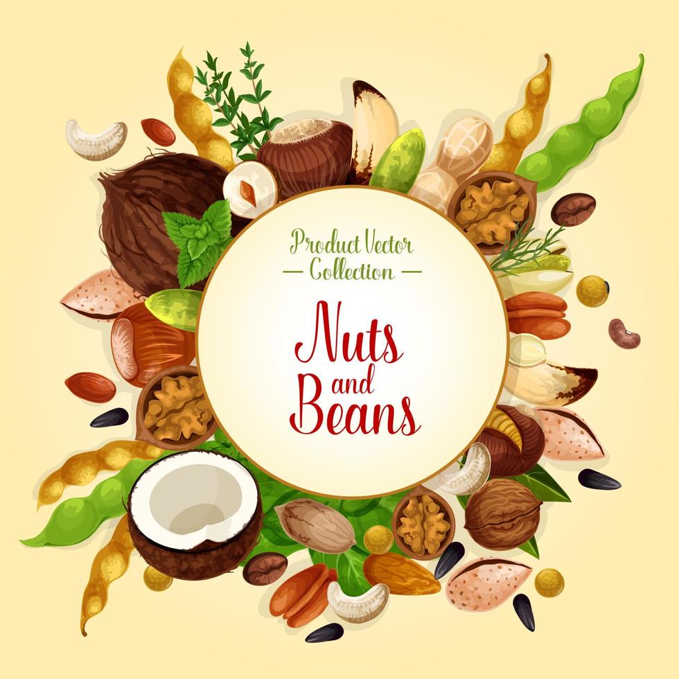 vector poster van noten, graan en zaden