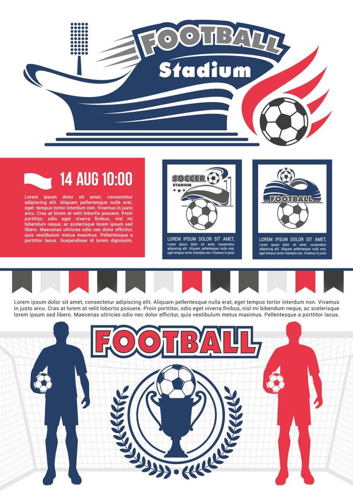 Amerikaans voetbal sport wedstrijd poster voor voetbal bij elkaar passen vector