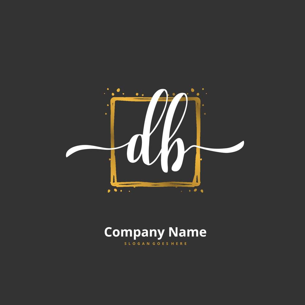db eerste handschrift en handtekening logo ontwerp met cirkel. mooi ontwerp handgeschreven logo voor mode, team, bruiloft, luxe logo. vector
