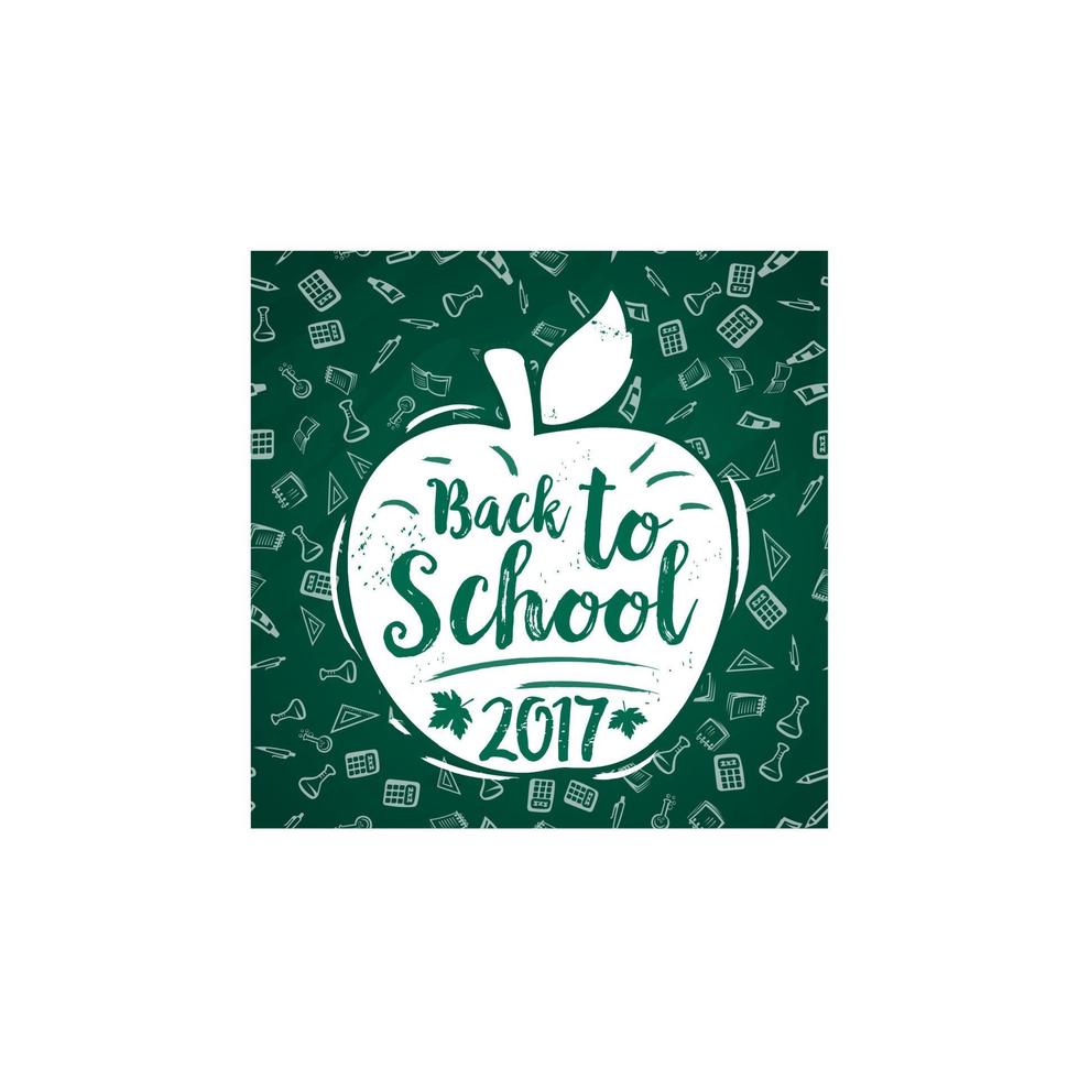 terug naar school- vector 2017 appel poster schoolbord
