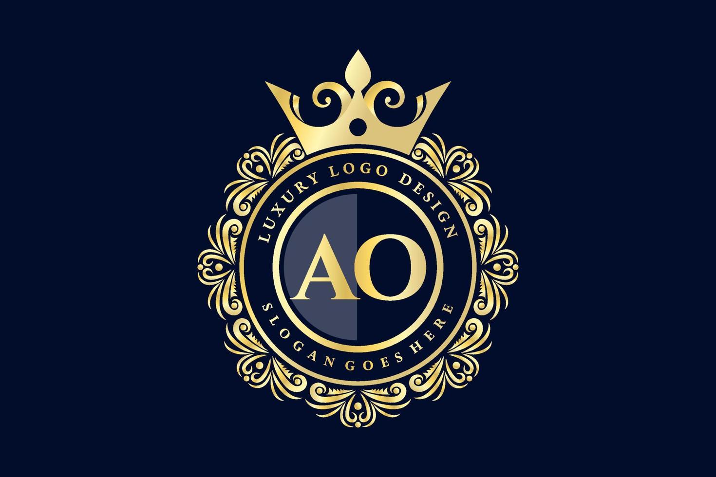 oa eerste brief goud kalligrafische vrouwelijk bloemen hand- getrokken heraldisch monogram antiek wijnoogst stijl luxe logo ontwerp premie vector