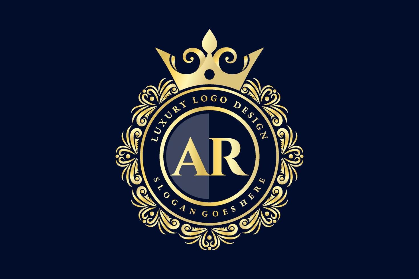 ar eerste brief goud kalligrafische vrouwelijk bloemen hand- getrokken heraldisch monogram antiek wijnoogst stijl luxe logo ontwerp premie vector