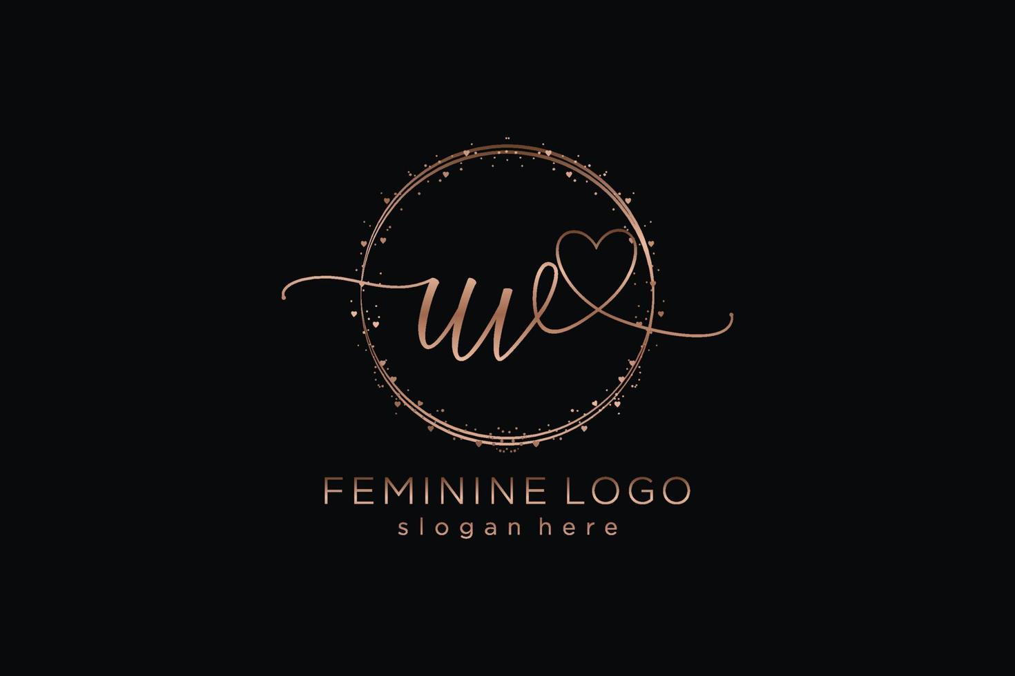 eerste uv handschrift logo met cirkel sjabloon vector logo van eerste bruiloft, mode, bloemen en botanisch met creatief sjabloon.
