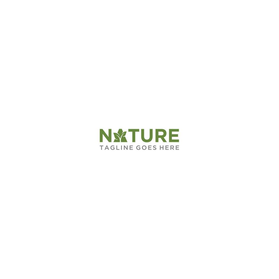 natuur logo met fabriek in een vector