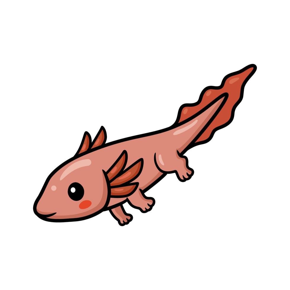 schattig axolotl tekenfilm zwemmen. vector illustratie