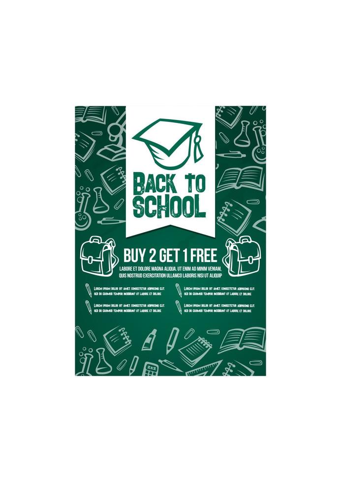 terug naar school- uitverkoop vector schoolbord poster