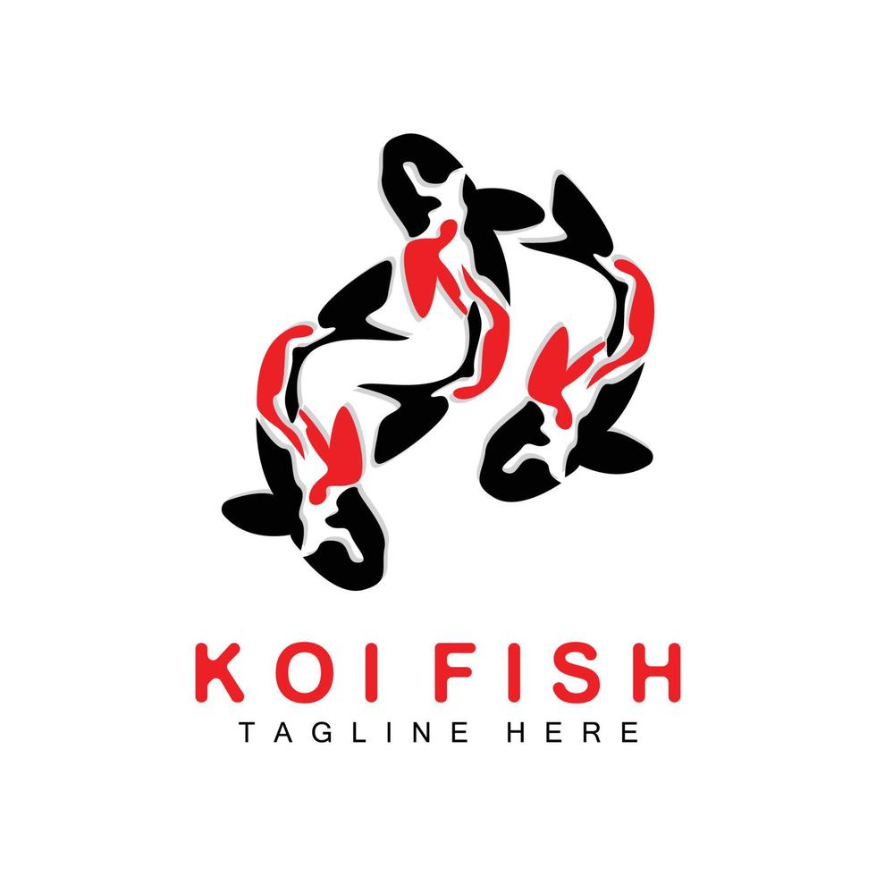 koi vis logo ontwerp, Chinese Lucky en triomf sier- vis vector, bedrijf merk goud vis icoon vector