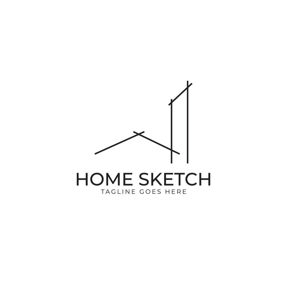 abstract minimalistische gemakkelijk lijn huis logo voor huis architectuur en eigendom middel vector