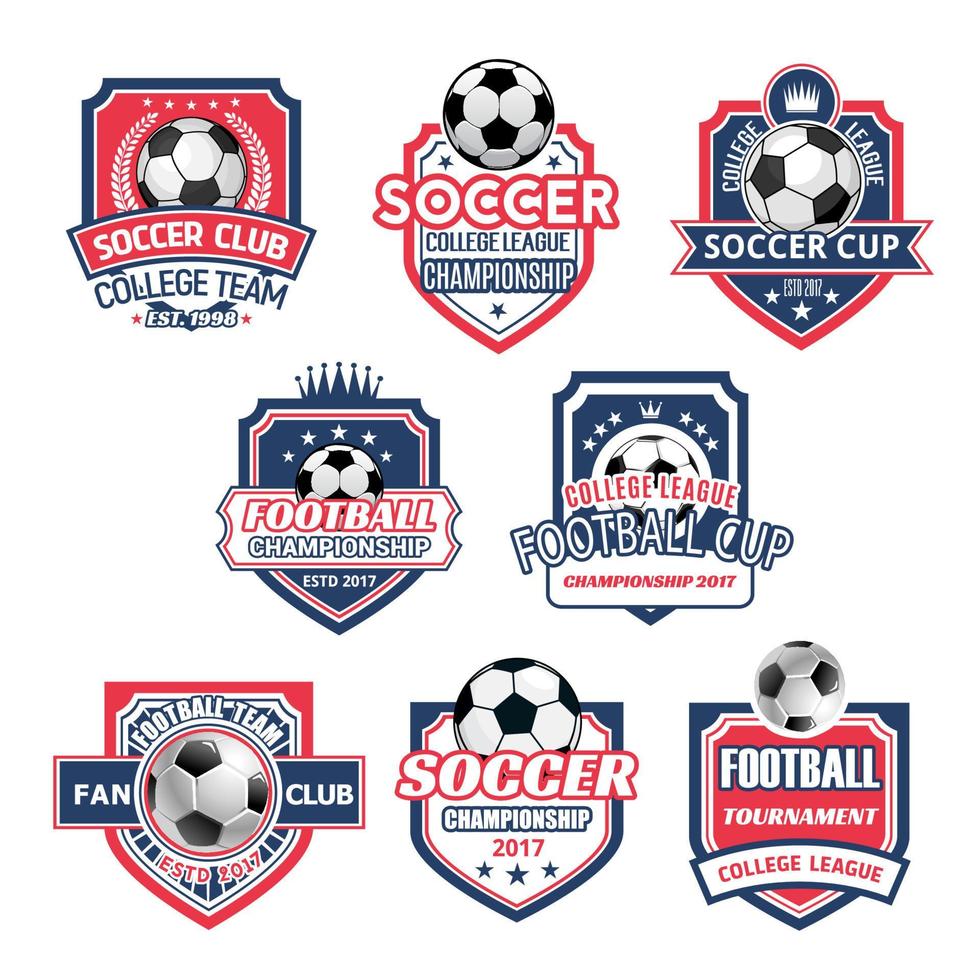 vector pictogrammen voor voetbal club Amerikaans voetbal team liga
