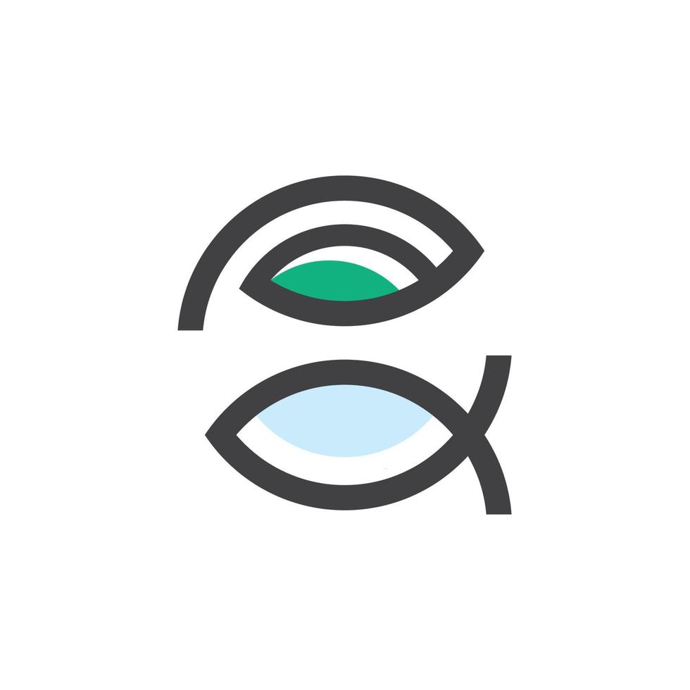 cirkel vis en blad logo ontwerp sjabloon, zeevruchten en vis op te slaan icoon vector