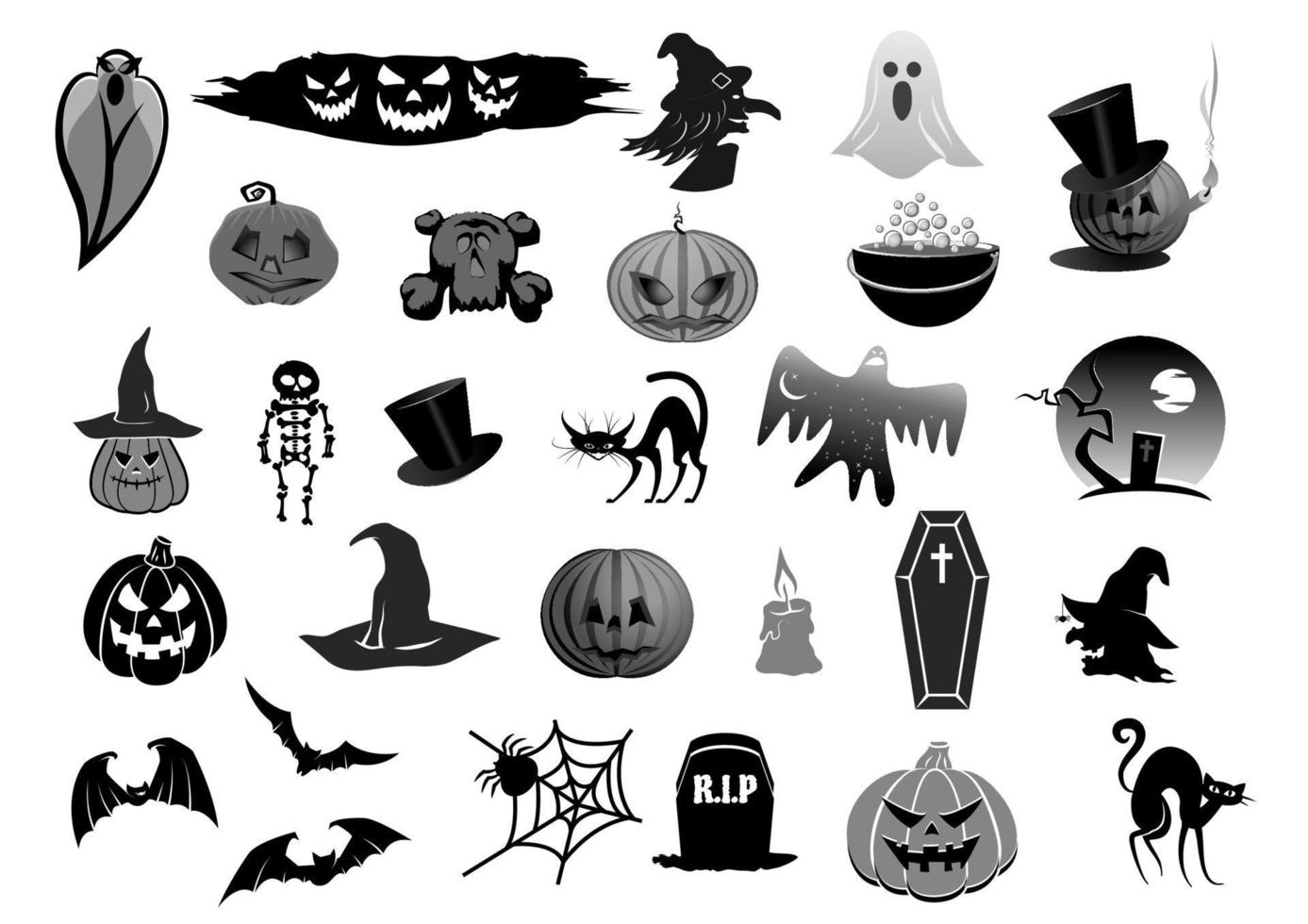 vector geïsoleerd pictogrammen voor halloween vakantie partij