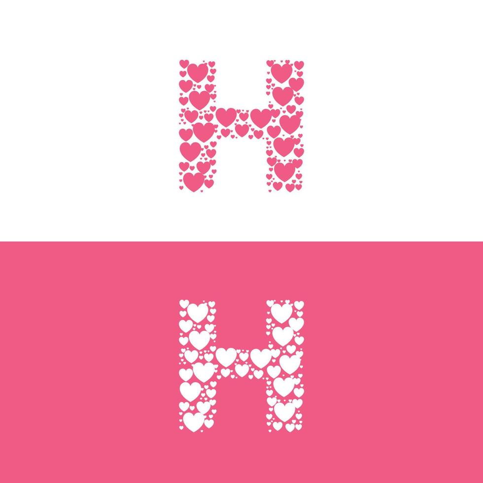 h liefde brief logo schoonheid vector