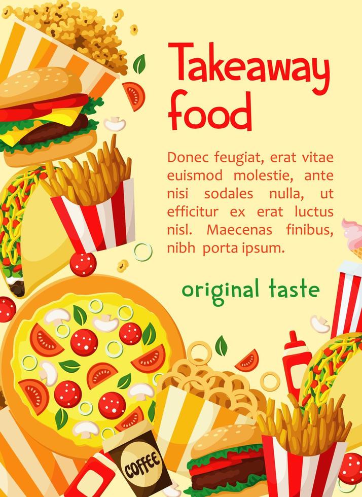 snel voedsel vector poster meenemen restaurant menu