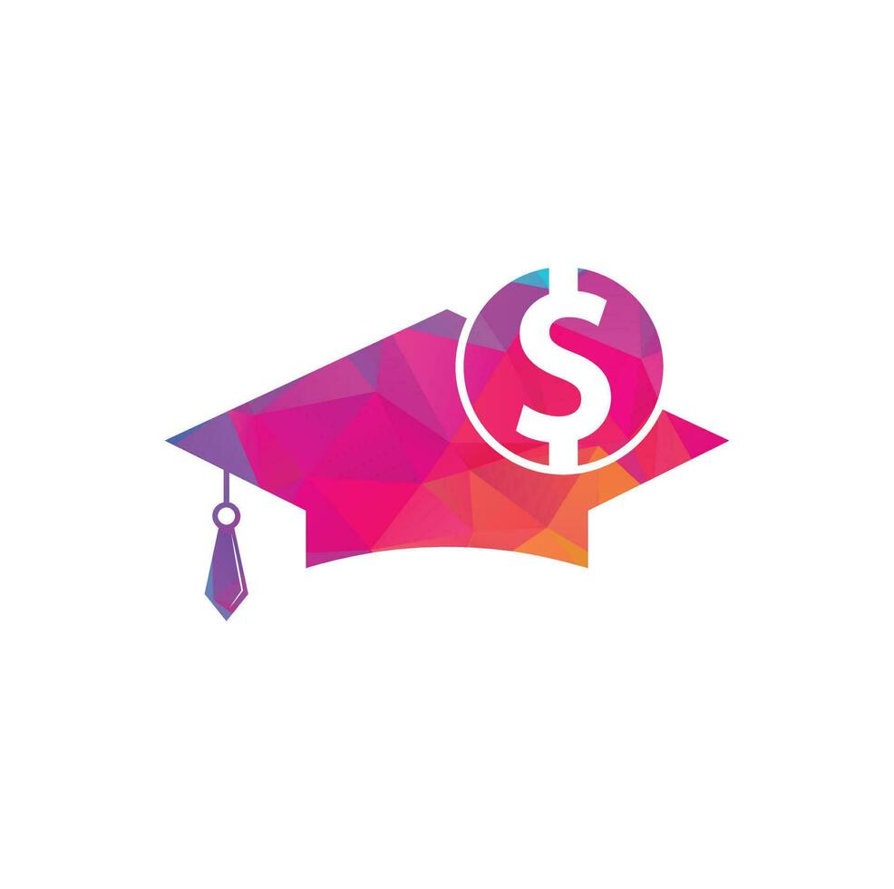 diploma uitreiking pet dollar munt icoon vector. financieel investering onderwijs illustratie. vector