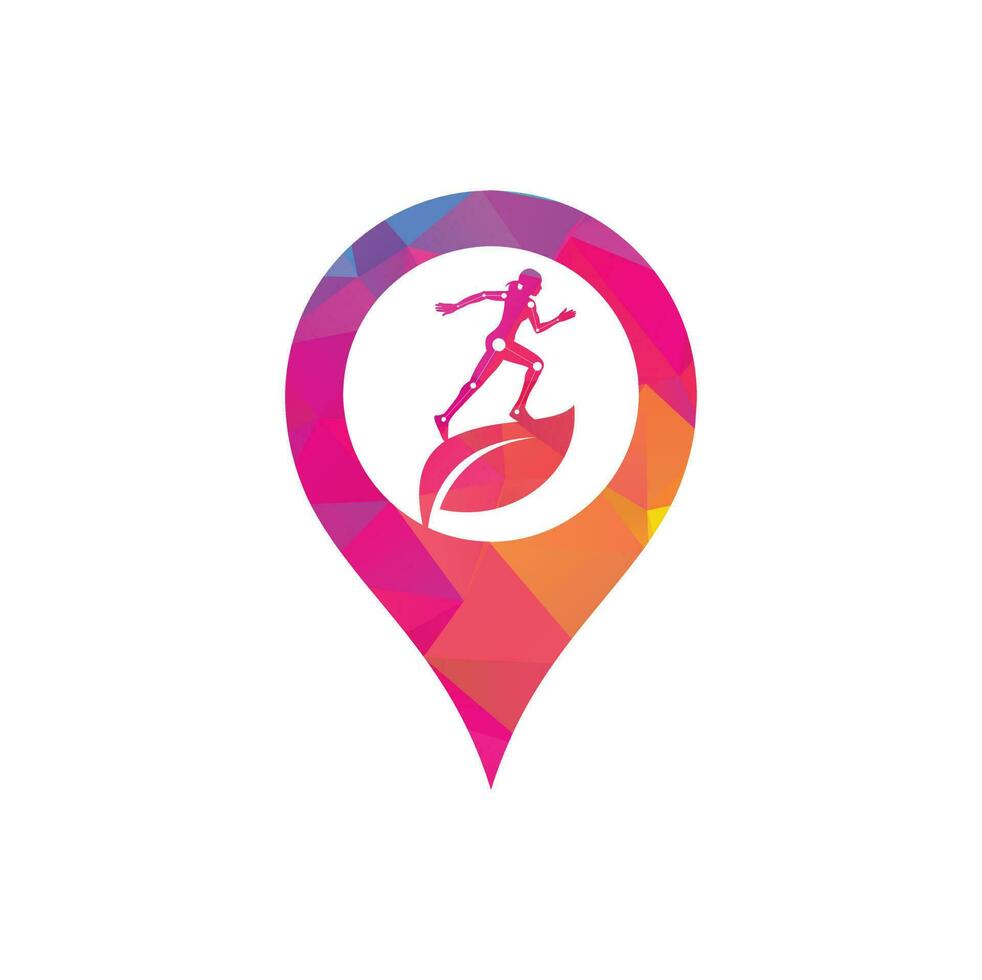 natuur fysiotherapie GPS vorm concept logo icoon vector. fysiotherapie behandeling concept vector ontwerp.