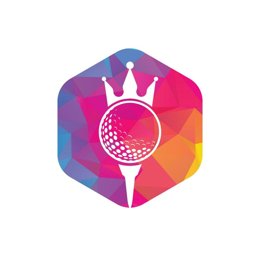 koning golf vector logo ontwerp. golf bal met kroon vector icoon.