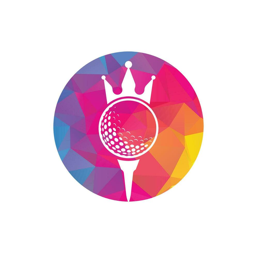 koning golf vector logo ontwerp. golf bal met kroon vector icoon.