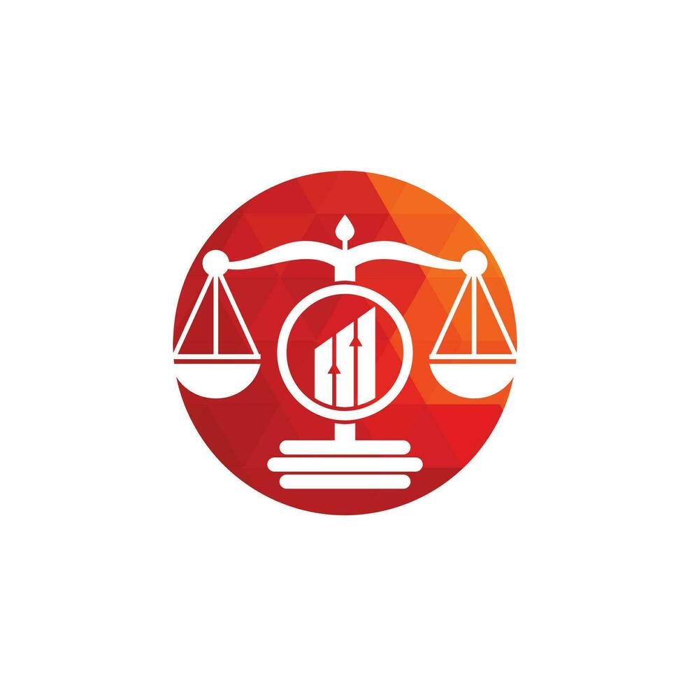 gerechtigheid financiën logo vector sjabloon. creatief wet firma met diagram logo ontwerp concepten