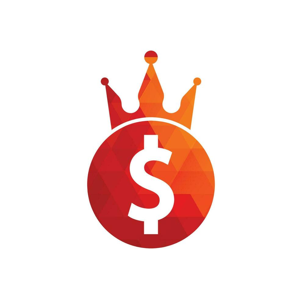 dollar koning logo ontwerpen concept vector. kroon geld icoon vector. vector