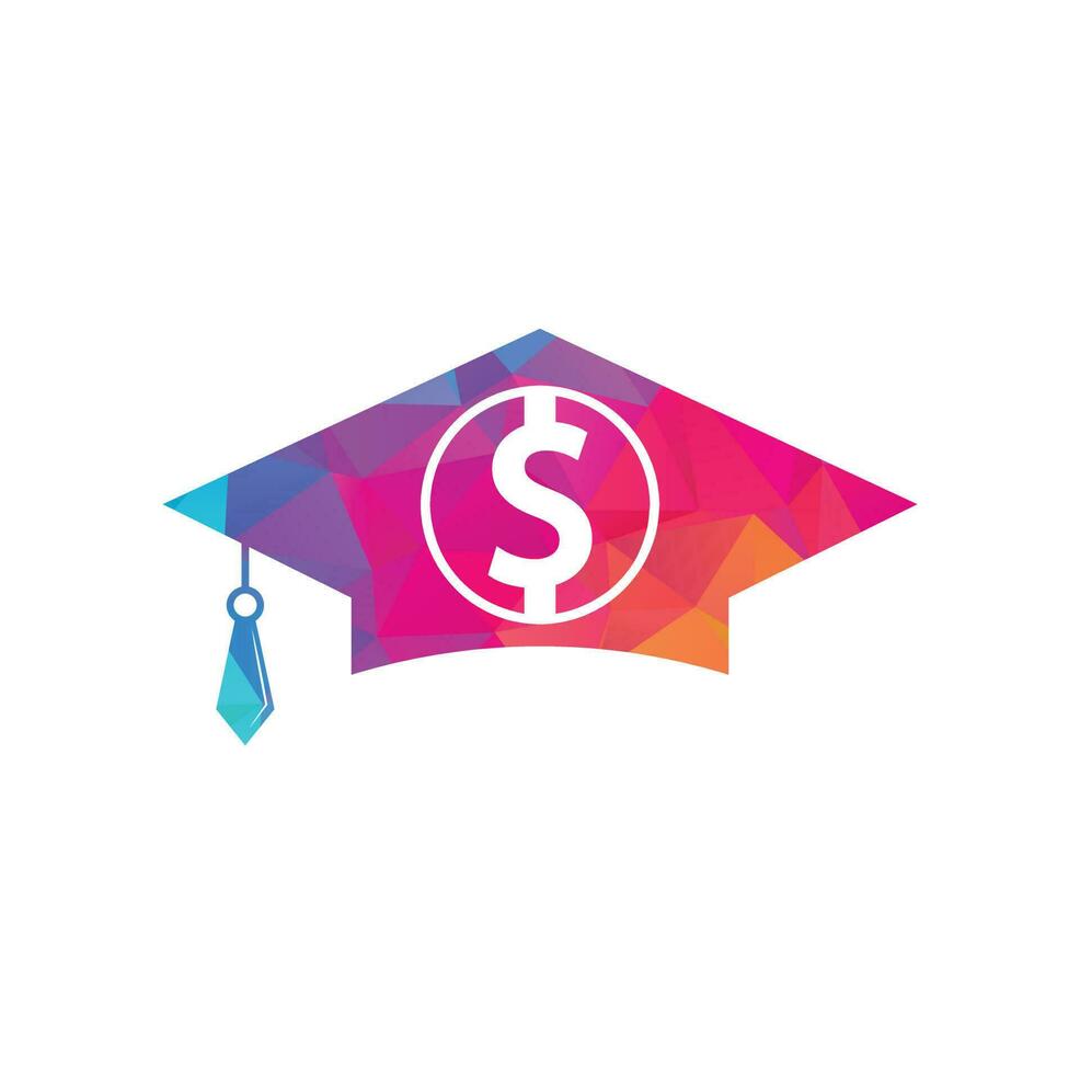 diploma uitreiking pet dollar munt icoon vector. financieel investering onderwijs illustratie. vector