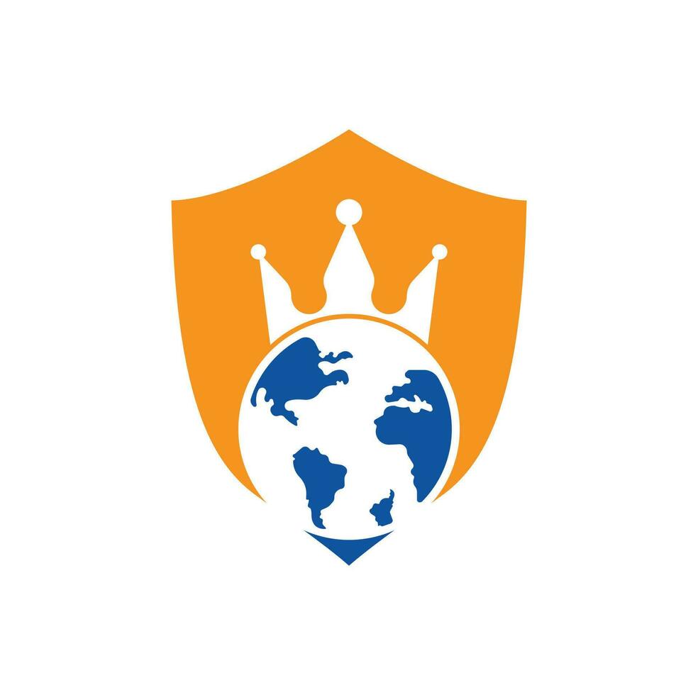 koning planeet vector logo ontwerp. wereldbol koning logo icoon ontwerp.