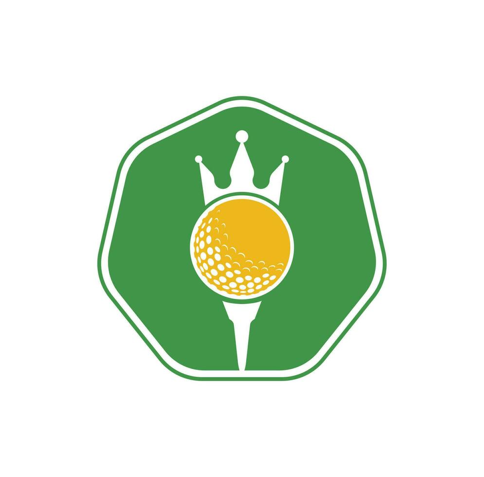 koning golf vector logo ontwerp. golf bal met kroon vector icoon.