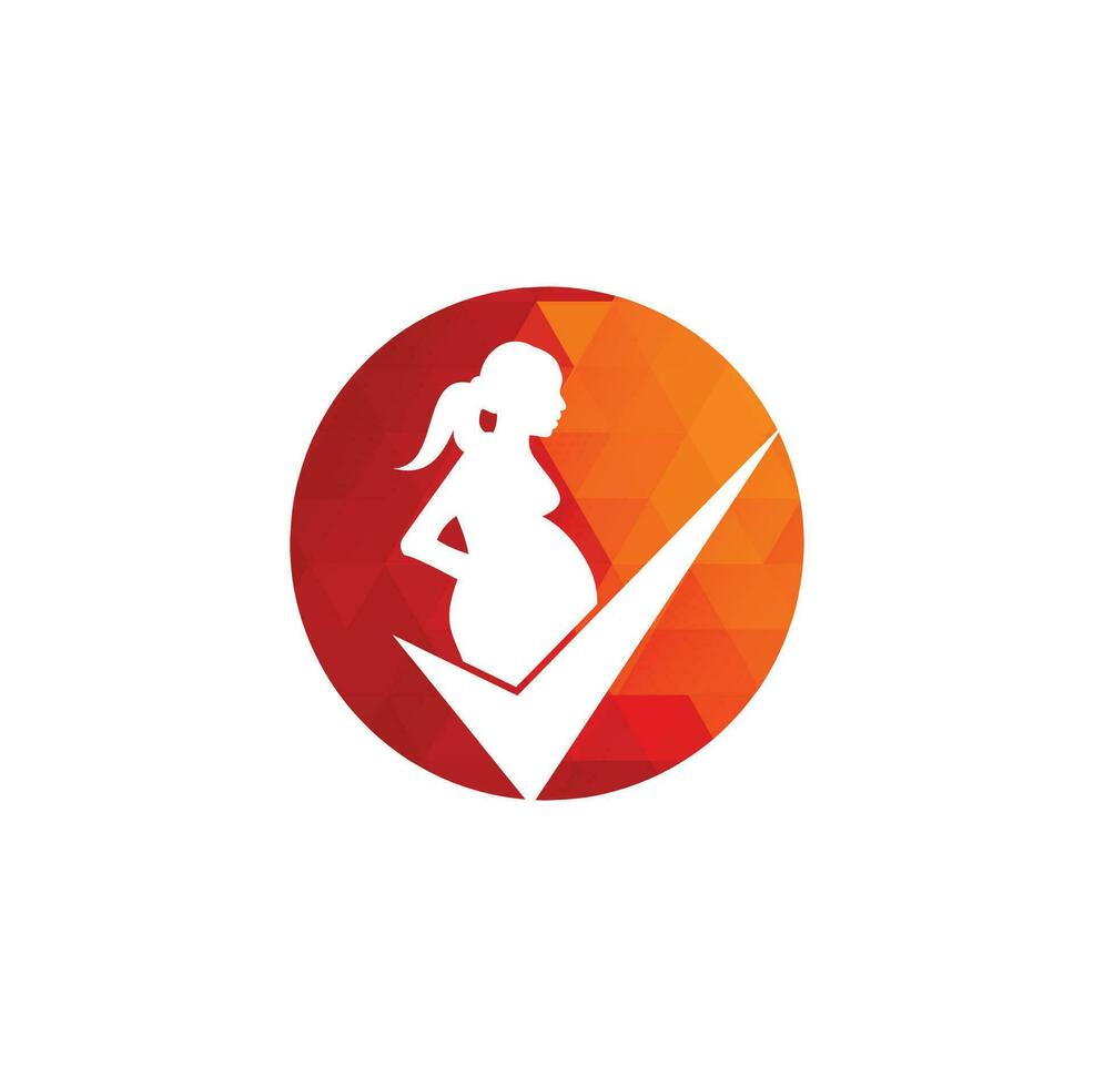 controleren zwangerschap logo ontwerp. zwanger logo symbool sjabloon ontwerp vector. vector