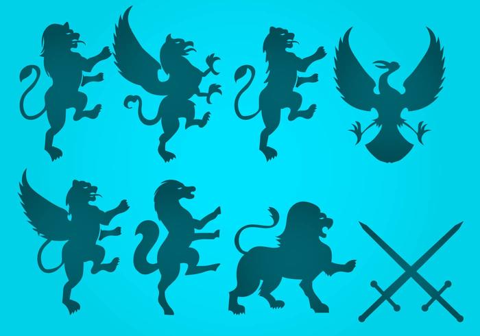 Gratis Lion Rampant Vector