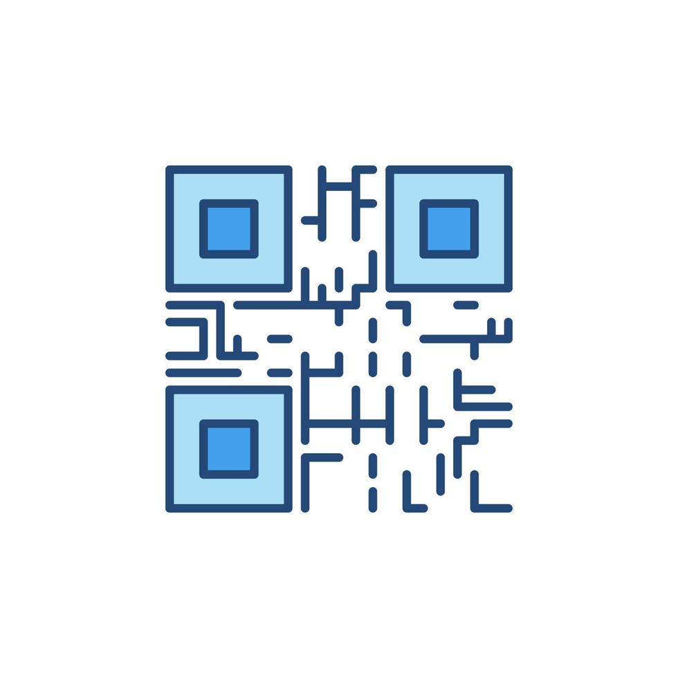 vector qr code vector concept lijn blauw icoon