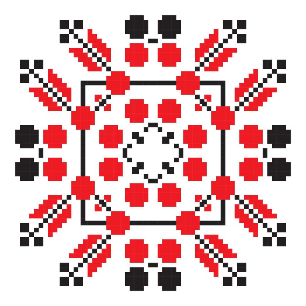 etnisch ornament mandala meetkundig patronen in rood kleur vector