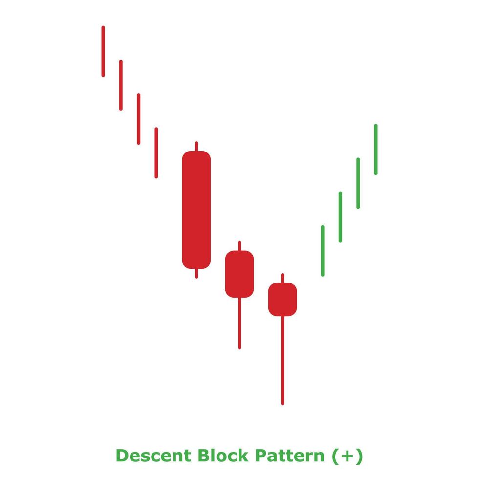 afdaling blok patroon - groen en rood - ronde vector