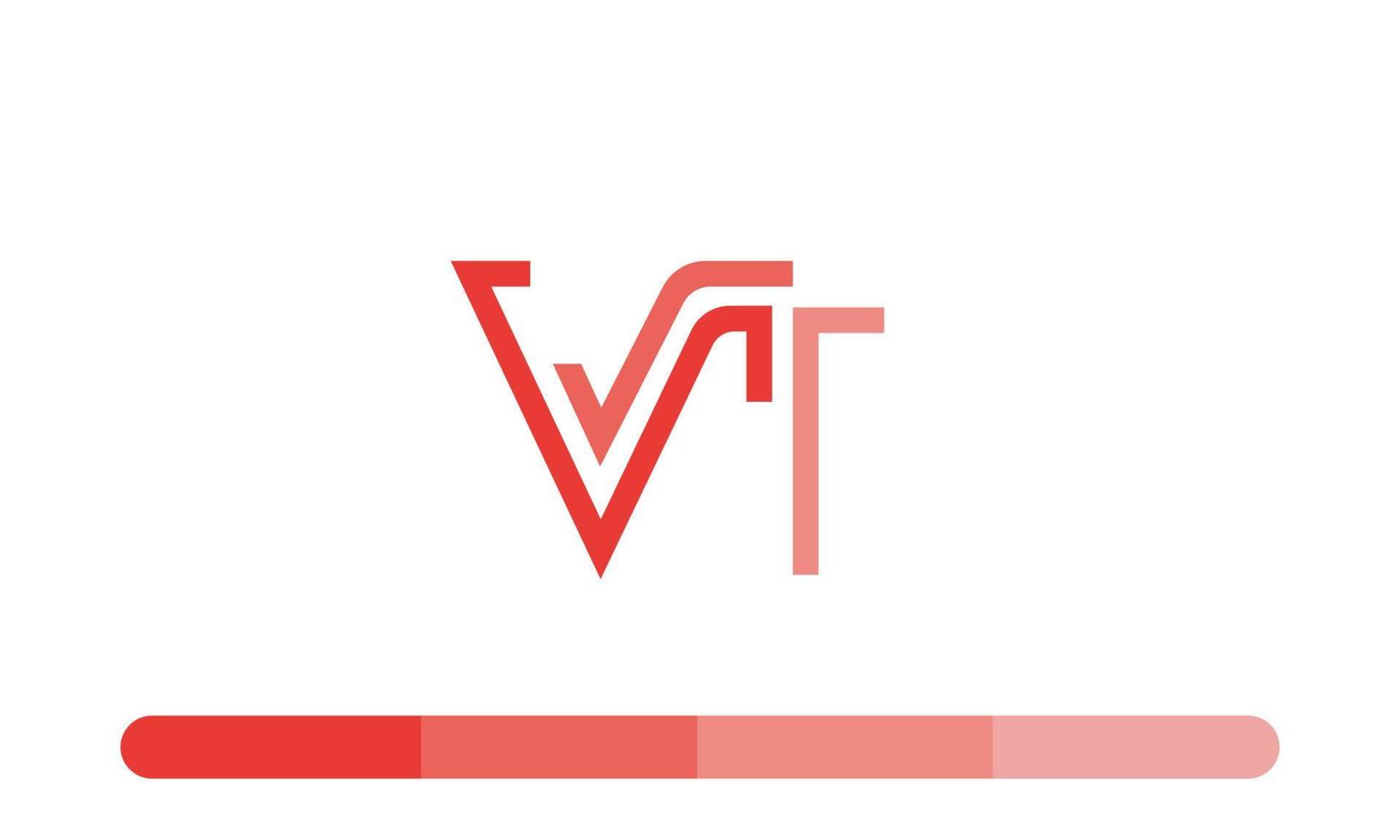 alfabet letters initialen monogram logo vt, tv, v en t vector