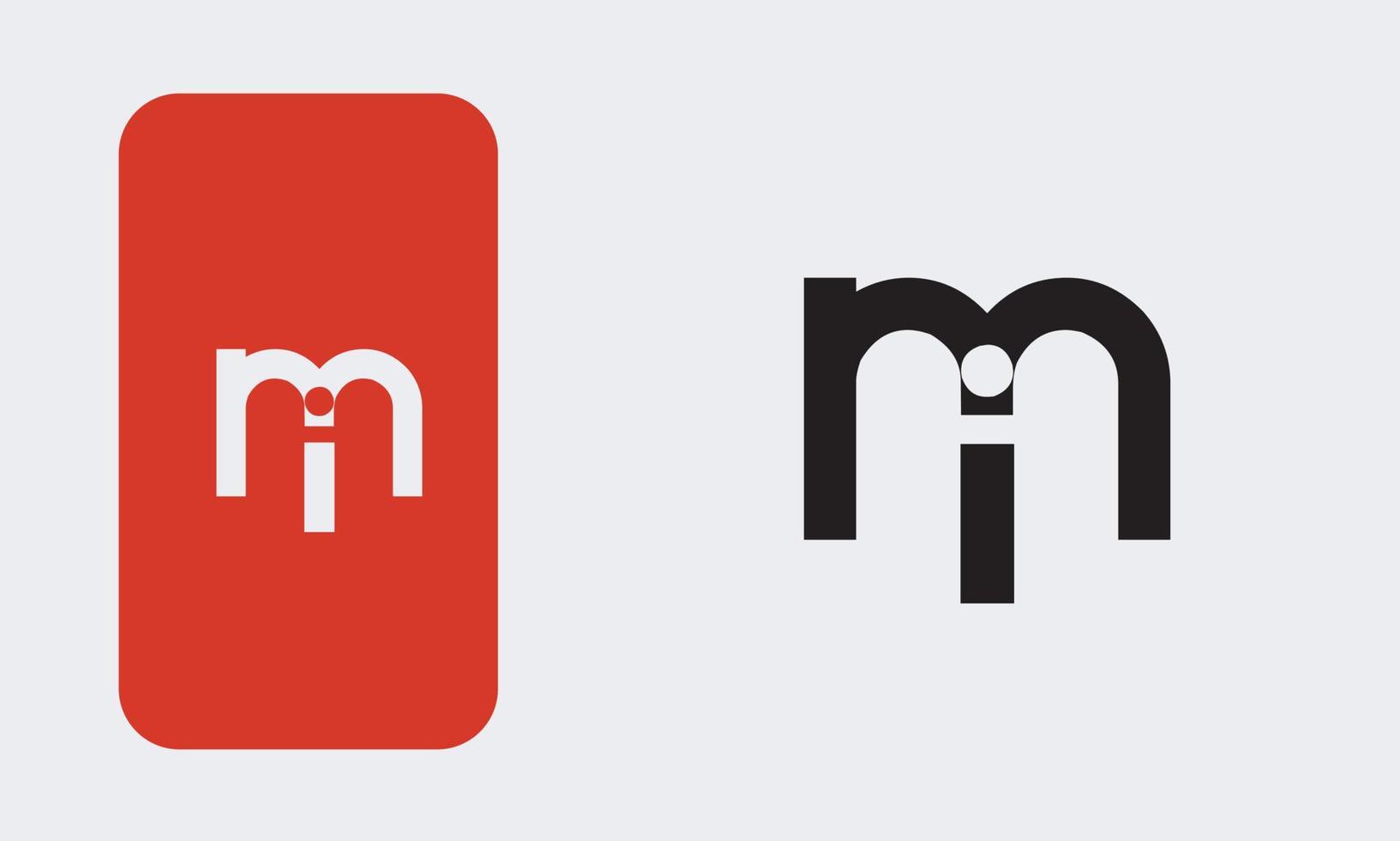 alfabet letters initialen monogram logo mi, im, m en i vector