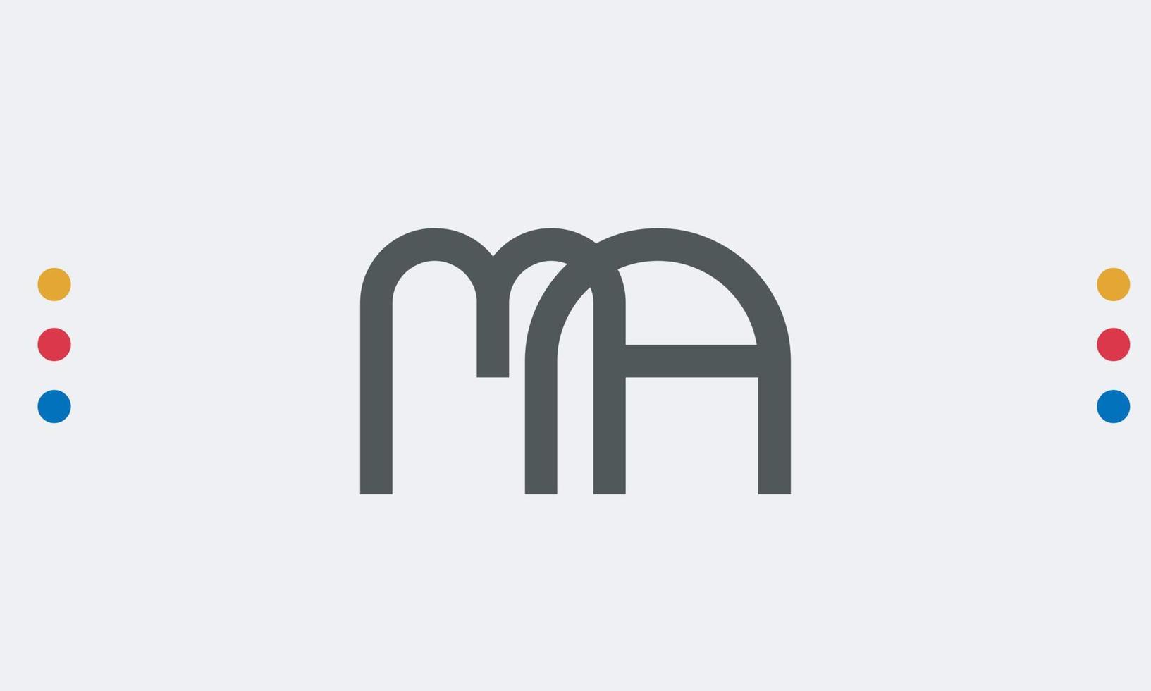 alfabet letters initialen monogram logo ma, ben, m en a vector