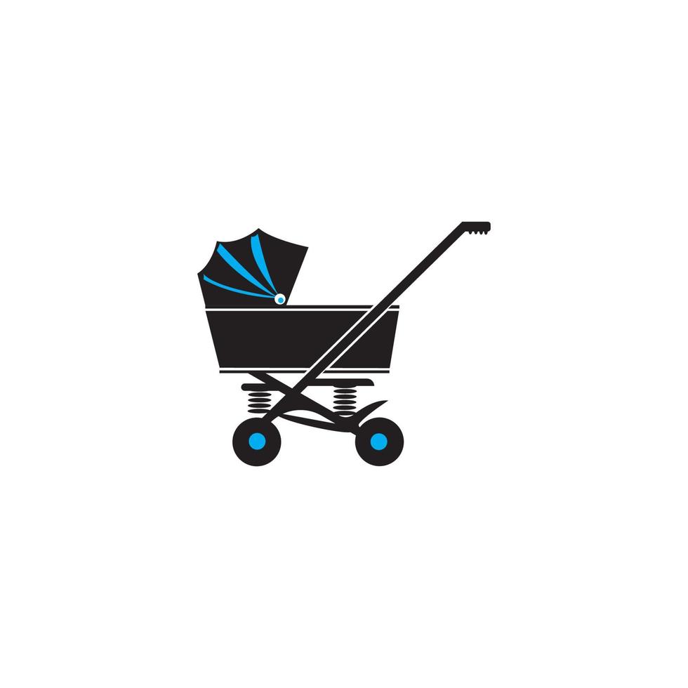 wandelwagen icoon logo, vector ontwerp