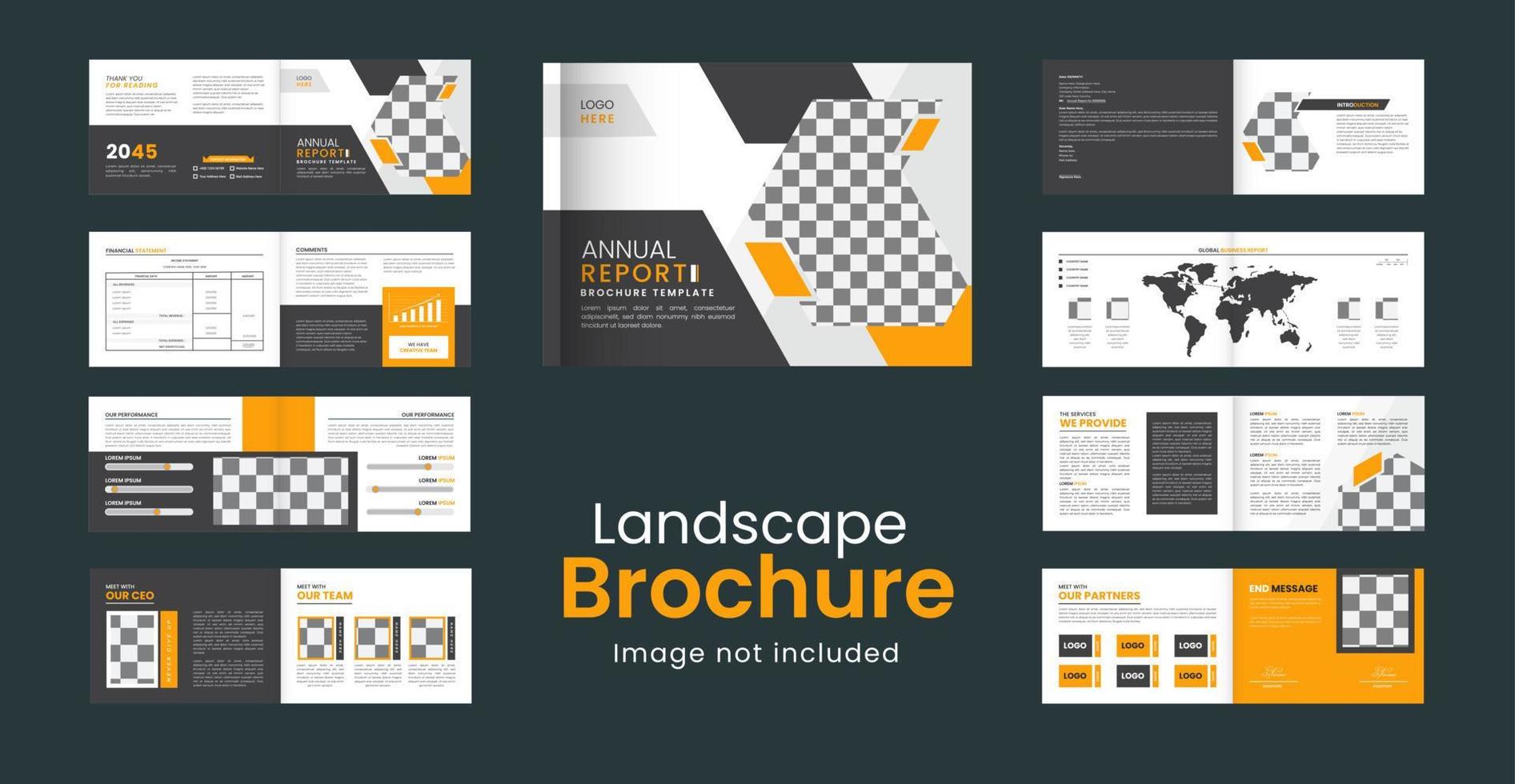 afdrukken modern 16 bladzijde landschap creatief jaar- verslag doen van brochure sjabloon lay-out ontwerp vector