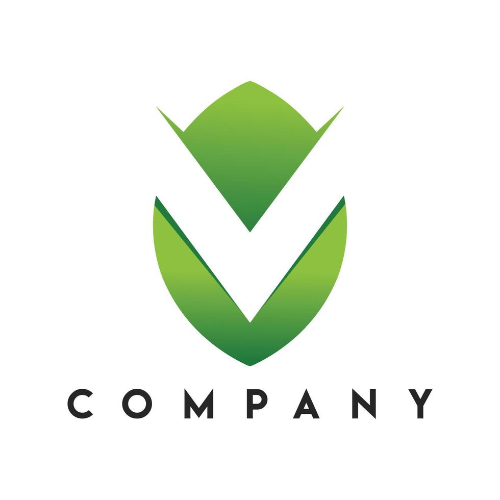 veganistisch natuur logo, brief v logo vector