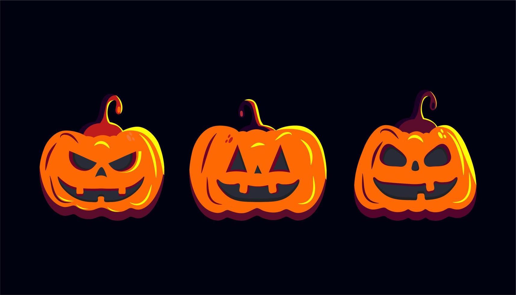 een reeks van halloween uitdrukking illustraties vector