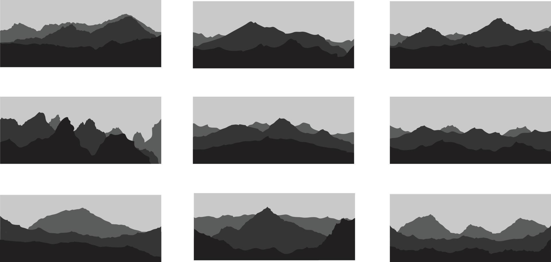 een vector verzameling van berg landschappen voor achtergronden en artwork composities