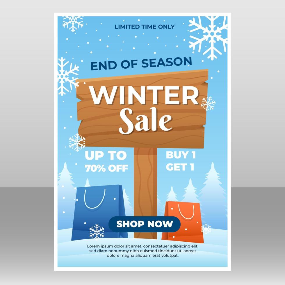 winter uitverkoop poster sjabloon vector